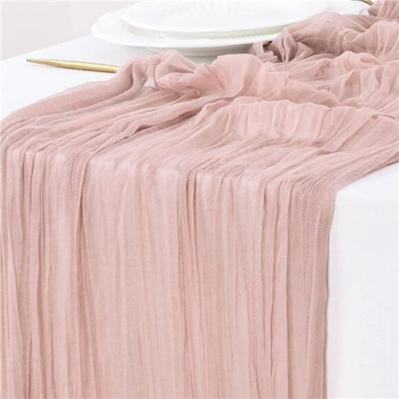 Cheesecloth Table Runner 10ftGauze Boho Rustic DustyPink CheeseCloth TableRunner - Picture 1 of 6